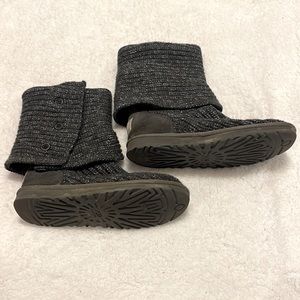 UGG knit slouchy boots. Size 7, grey with silver thread
